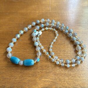 18 inch Necklace with Aura Quartz Beads